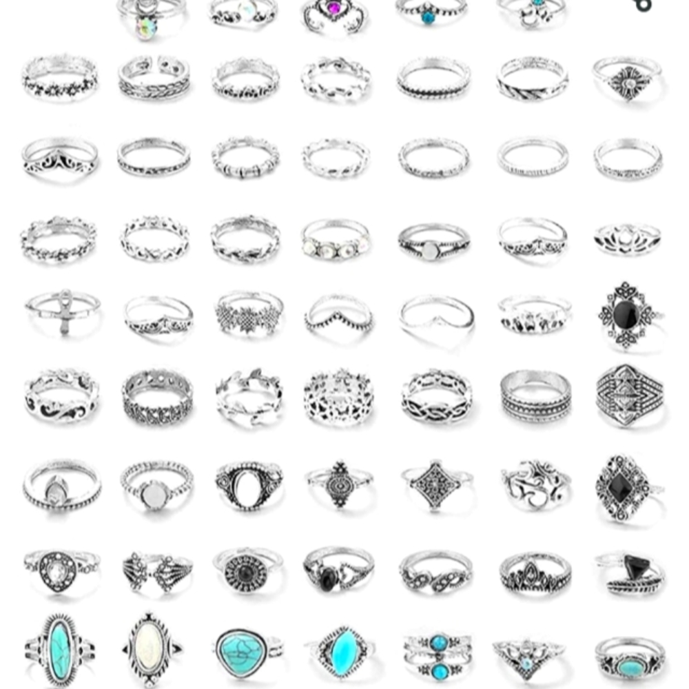 Turquoise & Opal Stackable Knuckle Rings 60 pieces NWT - Picture 2 of 5